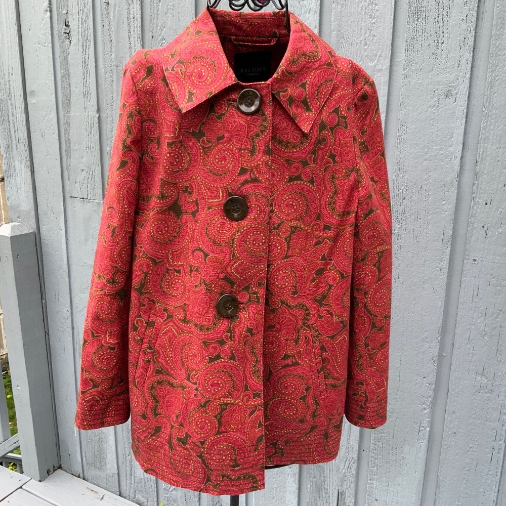 Talbots Women’s Jacket Coat Paisley Design (Size M)
